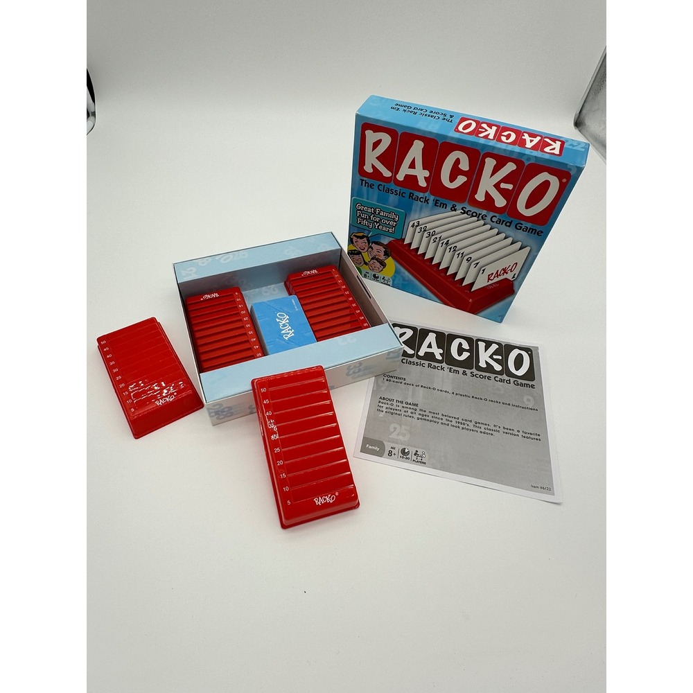 Winning Moves Rack-O Card Game Family Classic Retro Rack Em and Score Red Blue - Picture 2 of 5